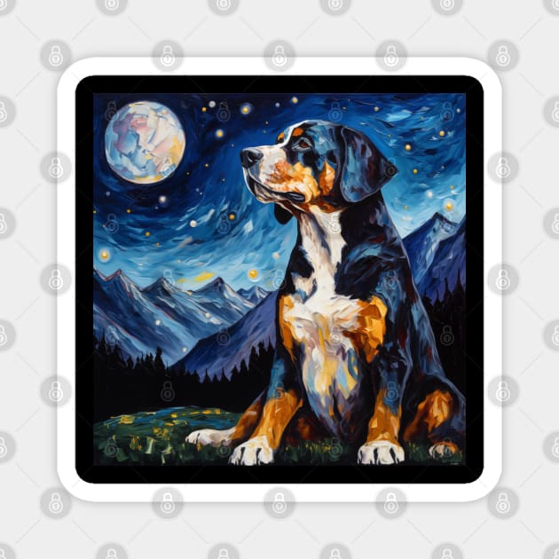 Greater Swiss Mountain Dog Night Magnet by NatashaCuteShop