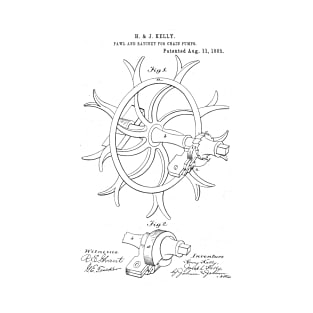 Pawl and ratchet for chain pumps Vintage Patent Hand Drawing T-Shirt