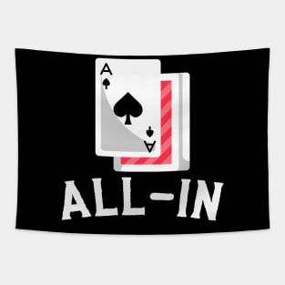 All-In - Poker Card Design Tapestry