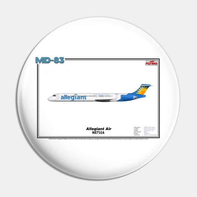 McDonnell Douglas MD-83 - Allegiant Air (Art Print) Pin by TheArtofFlying