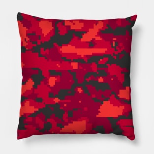 Crimson Black Digital Camouflage Pillow