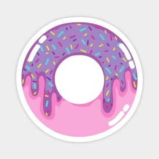 Pink donut with violet frosting and sprinkles Magnet