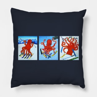 Skiing Octopus Pillow