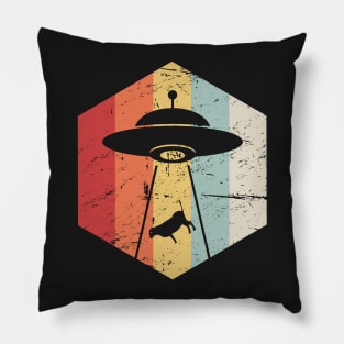 Vintage Retro UFO Alien Abduction Icon Pillow