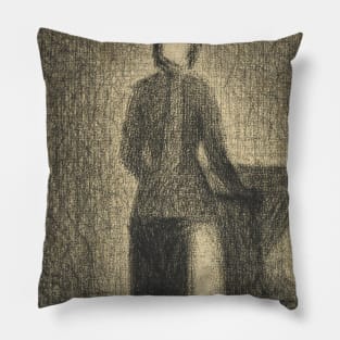 Nurse with a Child's Carriage by Georges-Pierre Seurat Pillow