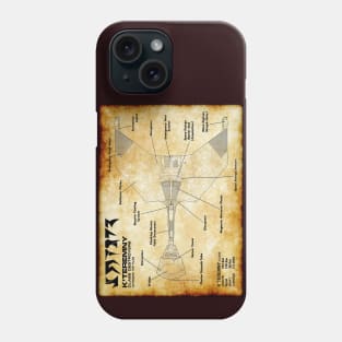 Parchment Showing Movie Era Bad Guy's Star Ship Phone Case