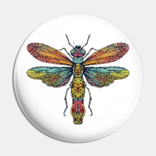 Ornamental rainbow dragonfly Pin