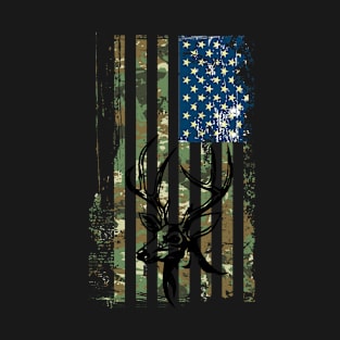 American Flag Deer Hunting Hunter T-Shirt