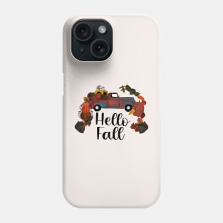 Hello Fall Rustic Blue Truck Phone Case