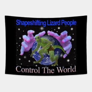 Shapeshifting Lizard People Control The World Retro Computer Design Tapestry
