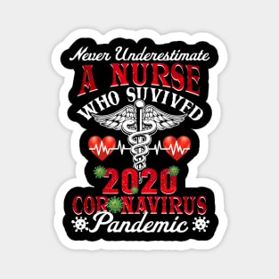 Never Underestimate A Nurse Who Survived 2020 Virus-1 Magnet