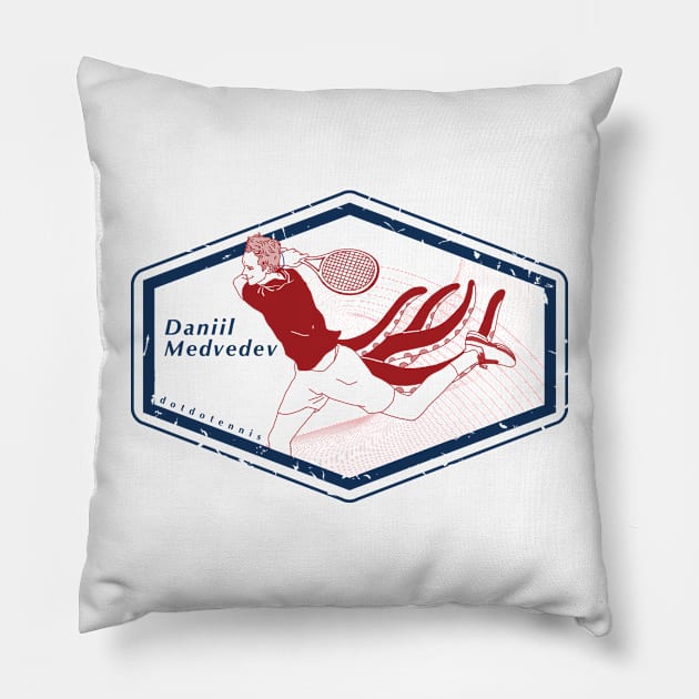 Daniil Medvedev Stamp Pillow by dotbyedot