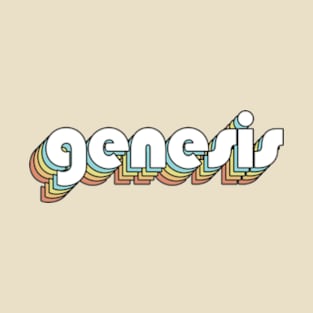 Genesis - Retro Rainbow Typography Faded Style T-Shirt