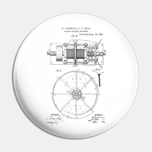 Dynamo Electric Machine Vintage Patent Hand Drawing Pin