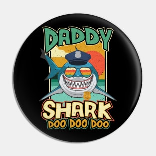 Police Daddy Shark Fathers Day Pin