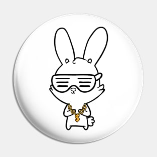 Rabbit with Drip, Funny,Easter, Spring, Drip, Gold Chain, Pin