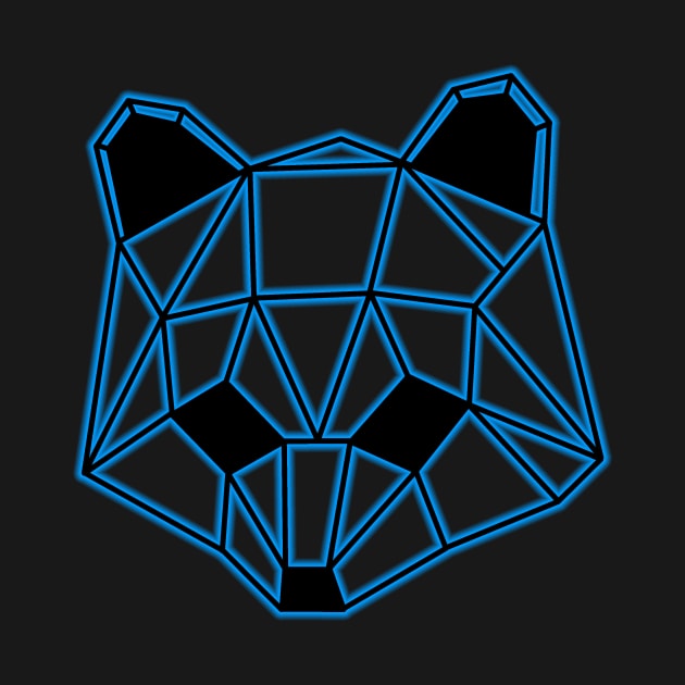 Low Poly Raccoon Blue Line by Roosiff