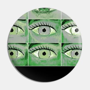 Aromantic Pride Painted Eyes Collage Pin