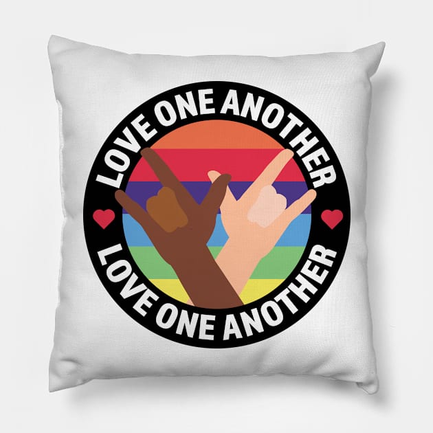 Love One Another LGBT+ Pillow by Tennifer