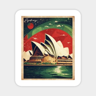 Sydney Opera House Starry Night Australia Vintage Travel Poster Tourism Magnet