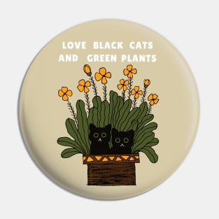 Love Cats and Plants Flowers Pin