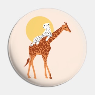 Giraffe, leopard and sun Pin