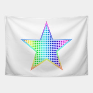 Rainbow Gingham Star Tapestry