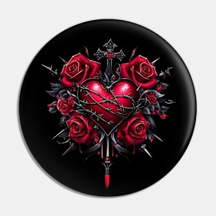 Rose cross Pin