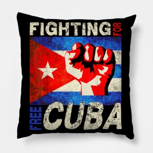 Fighting For Free Cuba Pro-Freedom Movement Cuban Flag Pillow