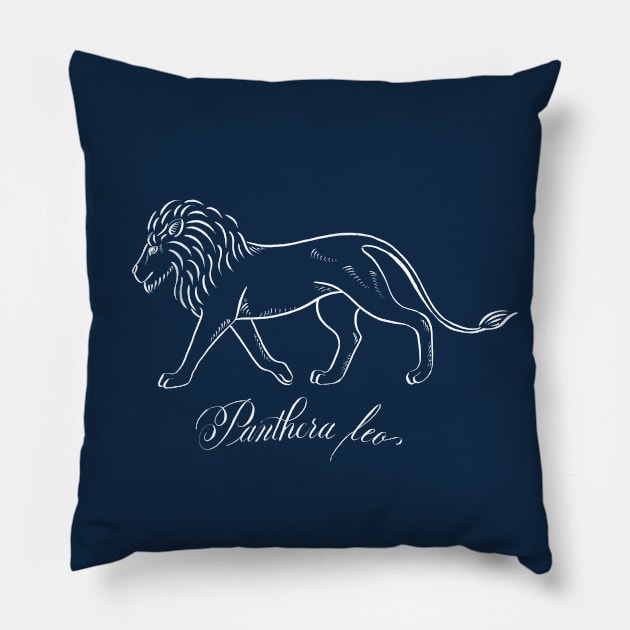 Lion (Panthera Leo) Pillow by illucalliart