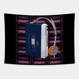 Retro 1980s Walkman Pink Tapestry