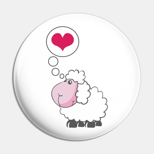 Valentine's Day - Sheep in love Pin by GNDesign