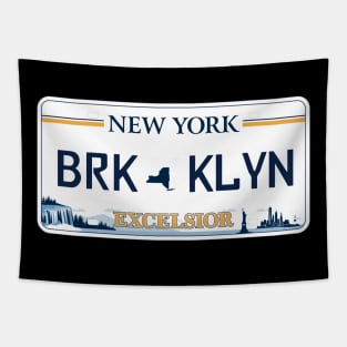 Brooklyn car license plate Tapestry