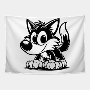 Little Howler: Baby Wolf Design Tapestry