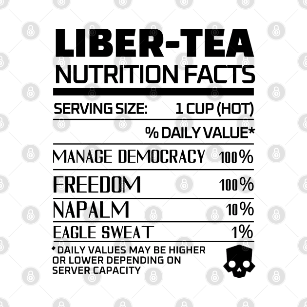 Helldivers 2 'Liber-tea' Nutrition Black Color by thestaroflove