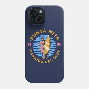 Vintage Punta Mita, Mexico Surfer's Paradise // Retro Surfing 1980s Badge Phone Case