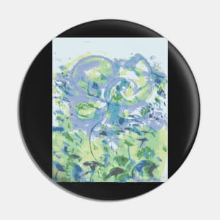 Blue Flower Soft Pastels Pin