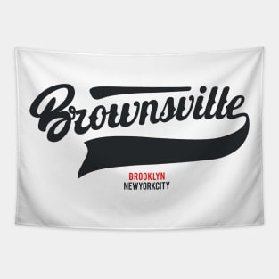 Brownsville New York Brooklyn - Brownsville  Brooklyn Schriftzug - Vintage Brownsville Logo Tapestry