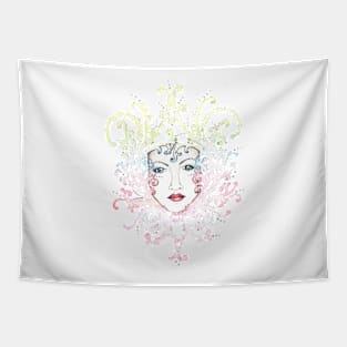 Lovely Pastel Rainbow Mask Tapestry