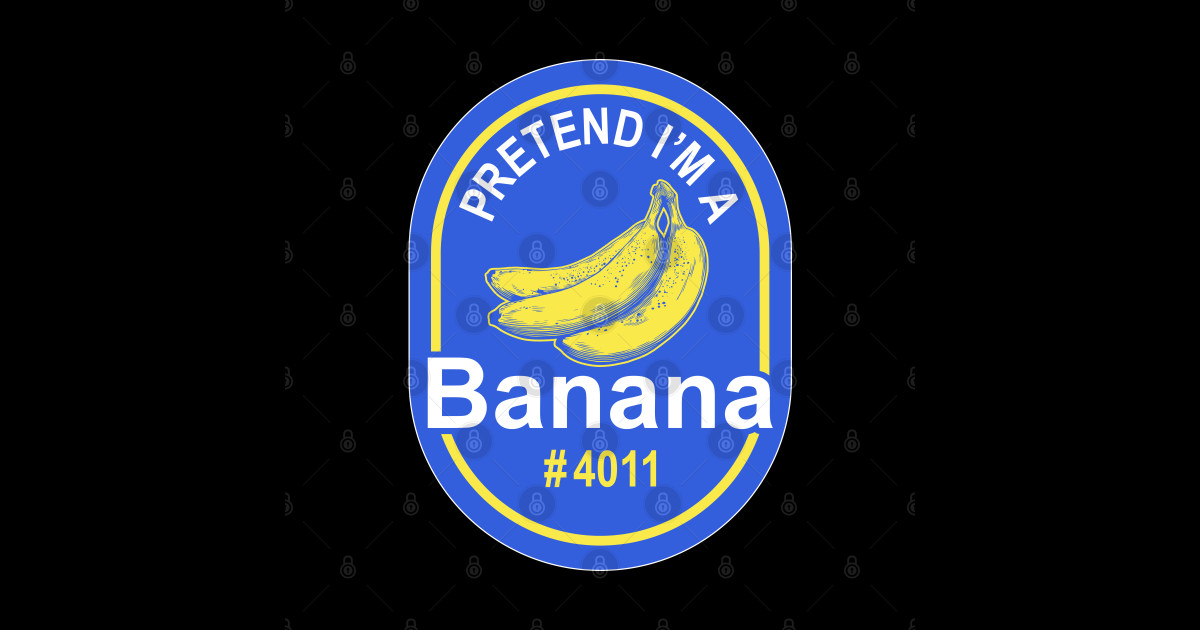 Pretend I'm A Banana Lazy Halloween Costume Sticker TeePublic