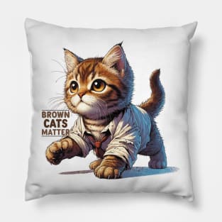 Purrfect Brown Tabby Cat Pillow