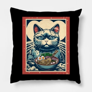 Retro Japanese Kawaii Anime Ramen Men Kids Women Cat Ramen Pillow