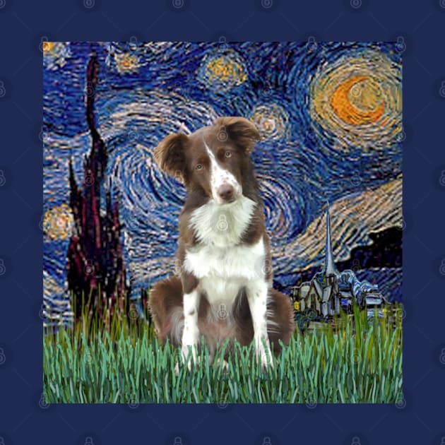 Starry Night Adapted to Include a Border Collie by Dogs Galore and More