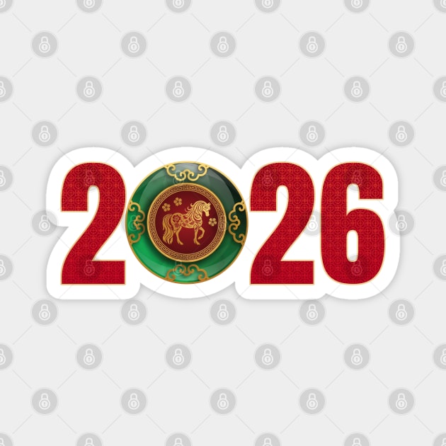 2026 Jade Chinese New Year of the Horse Magnet by HolidayBug