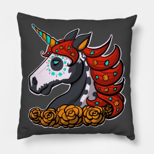 Sugar Skull Unicorn Pillow