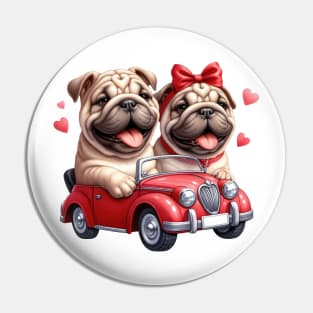 Valentine Bulldog Couple Pin