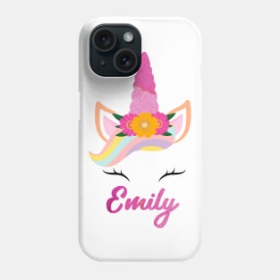 Name emily unicorn Phone Case