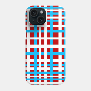 Interlocking Stripes White Red Light Blue Phone Case