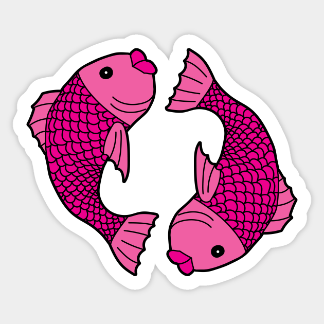 pretty pink fish - Yin And Yang - Sticker | TeePublic pretty pink fish - Yin And Yang - Sticker | TeePublic