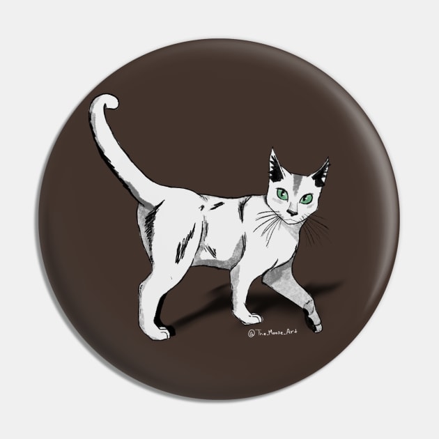 White Cat Pin by The_Moose_Art